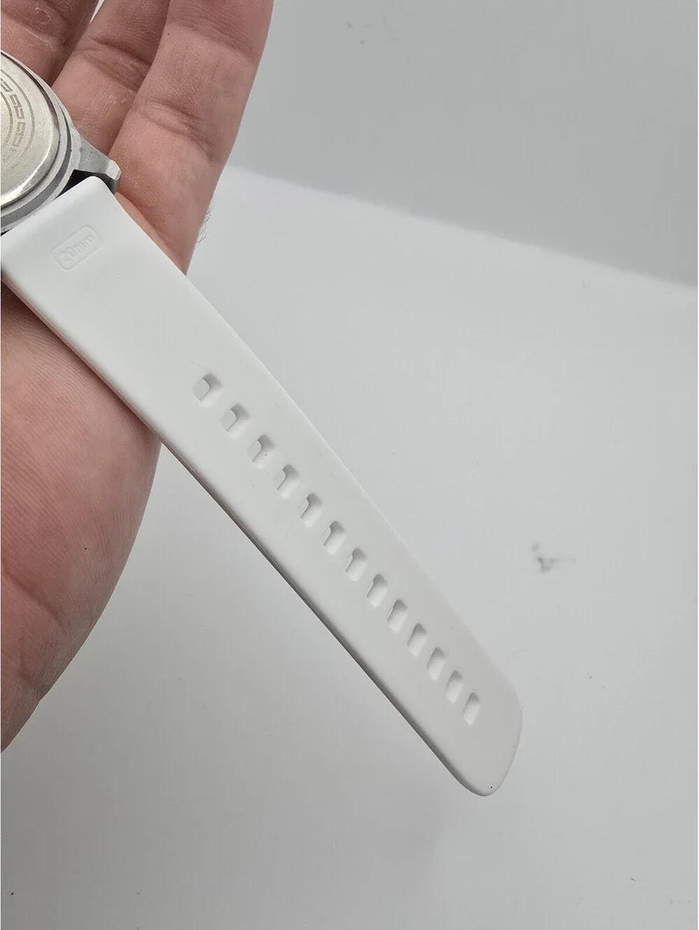 Biden 0540 Silver Field Watch White Dial 24H Date Quartz 50M White Silicone